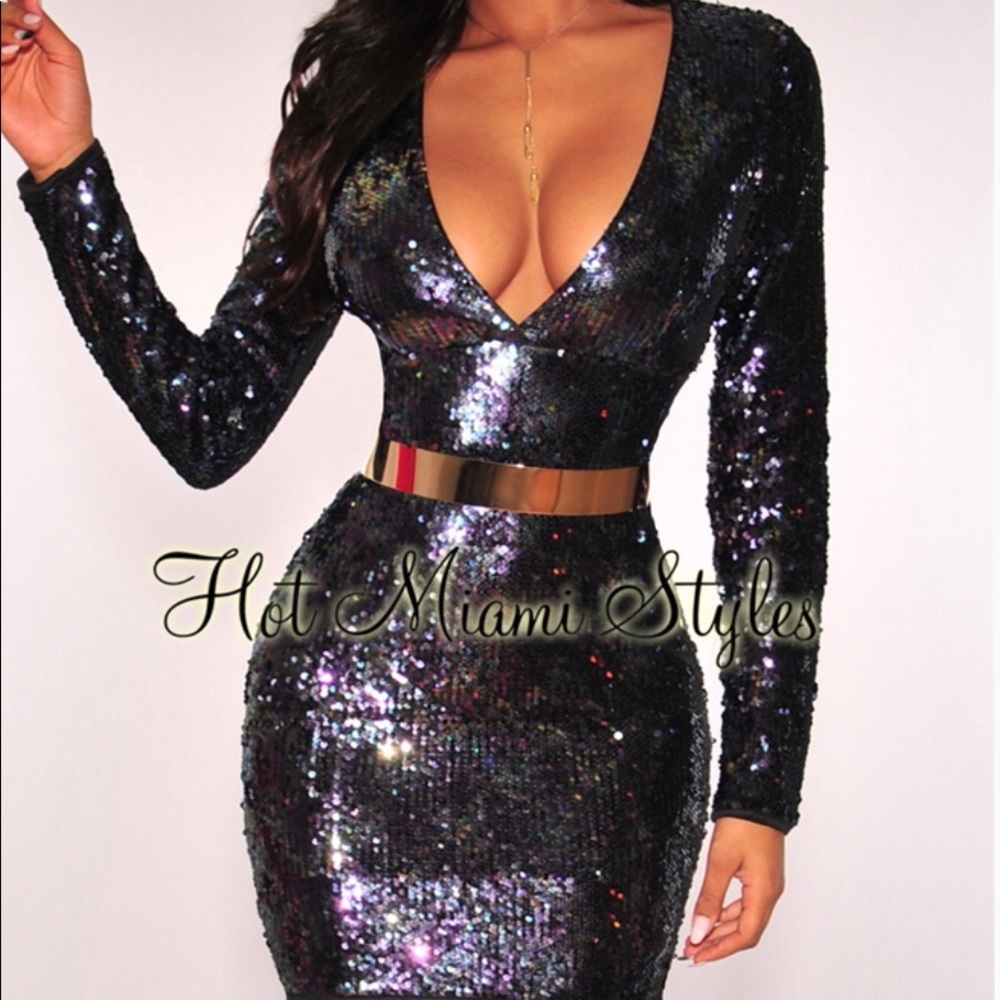 Plum Sequins Mermaid Dress